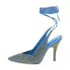 Sandaler Arden Furtado Summer Fashion Women's Shoes Stiletto klackar 10 cm Crystal Rhinestone Sexig elegant ankelband Party