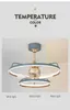 Modern Circle Pendant Light Ceiling Fans with Dimmable Light Double Ring Pendant Light for Bedroom Living Room 25inch