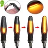 New 4PCS LED Motorcycle Turn Signals Light 12V SMD Tail Flasher Flowing Water Blinker IP68 Bendable Motorcycle Flashing Lights