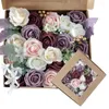 Set di scatole combinate di rose artificiali di fiori decorativi per mazzi di nozze fai-da-te, composizioni di centrotavola, baby shower per feste