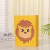 Emballage cadeau 1 paquet Carton Animal Lion tigre sacs en plastique bonbons Biscuit boîte d'emballage pour enfants anniversaire approvisionnement