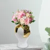 Opslagflessen gember jar verzamelbare luxe porselein modern met dekselbloemvaas voor bloemen arrangement huis woonkamer feest