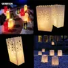 Andere evenementenfeestjes 50 pc's 25 cm Witboek Lantaarn Candle Bag voor LED Light Lampion Hart voor romantisch verjaardagsfeestje Wedding Event BBQ Decoratie 230515