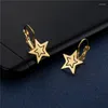 Dangle Earrings Stainless Steel Star Woman Shaped Ear Hoops Gold Plated Drop & Earring Jewelry Pendiente De Estrella