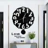 Wall Clocks Black And White Windmill Large Digital Mute Decorative Clock Living Room Decoration Study