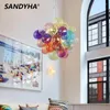 Żyrandole Sandyha Postmodernistyczna kolorowa szklana kulka błyszcząca estetyczna dekoracje pokoju maison halowa jadalnia mieszka
