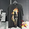 Männer T Shirts Straße Kreative Abstrakte Flamme Charakter Gedruckt T-shirt Männer Frauen Shirt Kurzarm Hip-Hop Top Tees