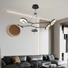 Ljuskronor nordisk designer ledde takbelysningslampa flera roterbara lysterhänger hängande levande matbord rum