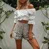 Bluzki damskie Bawełniane bawełniane bawełniane bawełniane bawełny boho blusas kobiety biała slash szyja bohemian bluzka koszulki panie