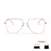 Lunettes de soleil Cadres Mimiyou Alliage Wrap Lunettes Femmes Vintage Rétro Pilote Hommes Ordinateur Optique Lunettes Myopie Lunettes Cadre Marque Conception