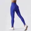 Aktif pantolonlar dikişsiz örme yoga kadınlar düz renk ince fit spor salonu tozlukları süper streç nefes alabilen wkrout runnig tayt