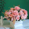 装飾的な花1バンドルシルクペオンブーケ人工ローズホームガーデンデコレーションアクセサリー花嫁の結婚式パーティーの装飾のための偽の植物