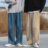 Мужские брюки вельветовые повседневные брюки мужчины с широкими ногами брюки с мягким матчем негабаритным брюк японский стиль. Мужчина шикарные 230516