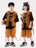 Scene Wear Children Jazz Costume Hip Hop Loose Vest Shorts Summer Boys T Shirts Girls Concert Show Modern Dance Clothing BL10534