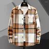 Camicie casual da uomo Camicia a quadretti autunnale Cappotto da uomo a maniche lunghe in pollici coreani alla moda spazzolato