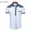 Mens Casual Shirts ZOGAA Fashion Denim Short Sleeve Formal Man Summer Clothing Tops Slim Cotton Plus Size Male 230516