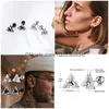 Charme Hommes Boucle D'oreille Triangle Percé Cristal Zircon Boucles D'oreilles En Acier Inoxydable Minuscule Goujons Minimalistes Pour Hommes Femmes Bijoux Drop Del Otua1