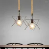 Pendantlampor Moonlux Creative Iron Craft Rope Taklampan Retro Single Head Chandelier för Home Bar Restaurant Decor (utan B