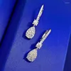 Bengelen oorbellen Water Drop Diamond Earring Real 925 Sterling Silver Wedding For Women Bridal Promise Sieraden Gift