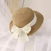 Czapki dziecięce Bowknot Summer Girls Beach Sun Hat Fashion Kid Girl Protection Baby Straw 2-6 lat