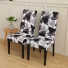 Stuhlhussen 1 Stück elastische Abdeckung schwarz und weiß Farbe Sitz für Esszimmer Home Spandex Stretch Schonbezüge Housse de Chaise