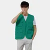 Women's Vests Men's Vest Solid Multiple Pockets Coat V-neck Zipper Placket Thin Unisex Pographer Volunteer Waistcoat Hiking Clothing