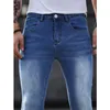 Dżinsy męskie dżinsy męskie elastyczne talia chude dżinsy niebieskie dżinsowe spodnie Hip Hop Denimowe dżinsy