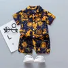 Clothing Sets 0 5Y Anak Bayi Laki laki Pakaian Boho Musim Panas Gambar Bunga Set 2Pcs Lengan Pendek T Shirt Celana Pantai memakai 12 Gaya 230516