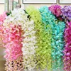 Dekorativa blommor 110 cm konstgjorda hängande växt Silk Wisteria falska trädgårdsväxter hemförsörjning bröllop dekoration 1 st