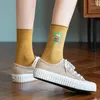 Femmes chaussettes le coton couleur drôle mode haute qualité personnalité mignon ours estampage femme moyen Tube étudiant