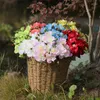 Decorative Flowers 3pcs/lot 7Heads Rose Faux Flower Bouquet Silk Decoration Home Fake Wall Wedding Background DIY Wreath