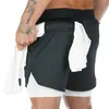 Ee Shorts pour hommes Sport d'été Course à pied Jogging Fitness Séchage rapide Vente en gros Camo / solide 2in1 Hommes Double-pont Gym Formation Pantalon court