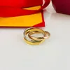 Luxe 3 en 1 Love Band Ring Womens Couple Designer Diamond Screw Bague en acier inoxydable bijoux cadeaux pour femme Accessoires Taille 6-11