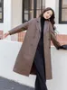 Kurtka skórzana damska prawdziwa odzież oryginalna 2023 Spring Sheepskin Lose podwójny płaszcz dla kobiet