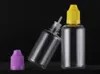 Bouteille de compte-gouttes liquide avec bouchons colorés longs pointes fines bouteilles d'aiguille en plastique transparent 5 ml 10ml 15 ml 20ml 30 ml 50 ml