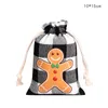 Décorations de noël joyeux Plaid sacs-cadeaux sac de bonbons pour la maison ornements de noël Navidad fête fournitures Noel 2023