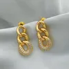 New designed Dangle earring Micro inlays Diamonds Cuban link tassel long ladies punk earrings Designer Jewelry Se989C