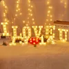 Letra de letra de letra de letra de letra de luz Light Up Letters Sign para a noite Light Warm White Wedding Birthday Party Battery Powerd Christmas Lamp Home Bar Decoration 1234