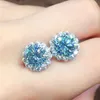 Boucles d'oreilles 5mm Bling cristal pour femmes Zircon diamants pierres précieuses couleur or blanc mode bijoux fins Brincos accessoires