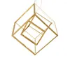 Lustres Moderne Or Cube Led Éclairage Salon Décor Pendentif Lustre Lampe Escalier Suspendus Luminaires Luminaire