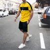 Erkek Eşofman Erkek T-shirt Set Spor Şort Takım Elbise Yaz Plaj Spor Eşofman Yüksek Kaliteli Büyük Boy Erkek Giyim 2 Parça