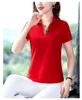 Polo for Woman Summer Women Slim Polo Shirts Short-sleeved Casual Pique Cotton Embroidery Logo Female Mujer Fashion Homme Button