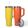 Tumblers de 40 onças com alça a garrafa de água de aço inoxidável com tampa e isolamento de palha viagens a vácuo caneca bpa grátis z11