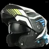 Hełm motocyklowy kask Bluetooth Flip Flip Up Full Face ECE Certyfikacja dla Man Motocross Double Lens ABS Bezpieczeństwo Moto Moto