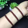 Bangle Handmade Natural Garnet Strand Armband Crystal Pärlade wrap -armband Lycklig färg för kvinnors armband