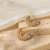 Orecchini a cerchio Uworld Acciaio inossidabile Perla incrostata Mini C Per gioielli da donna Fascino Metallo Elegante festa geometrica
