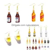 Charm Earring For Women Resin Drop Custom Made Handmade Cute Girls Gift Eardrop Coffee Drink Funny Liquor Spirits Bottle Cans Delive Otypf