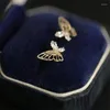 Stud -oorbellen Caoshi chique vlinder vrouwelijke elegante sieraden voor verlovingsceremonie sierlijke glanzende zirkonia accessoires bruiloft