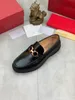 Fashion men designer dress shoes matte leather gold buckle slip on formal Luxury business Mens loafer shoe with red box