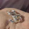 Bandringen zilveren kleur kristallen ringen voor vrouwen meisje geschenk amethist citrien zirkon bruiloft feest sieraden dropship